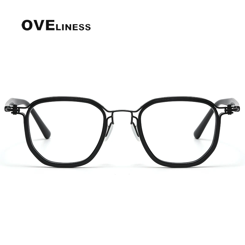 Top Trends: Acetate Titanium Glasses Frame For Men Retro Square Prescription Eyeglasses Frames Women 2022 Vintage Myopia Optical Eyewear Shoppable Styles - Image 3