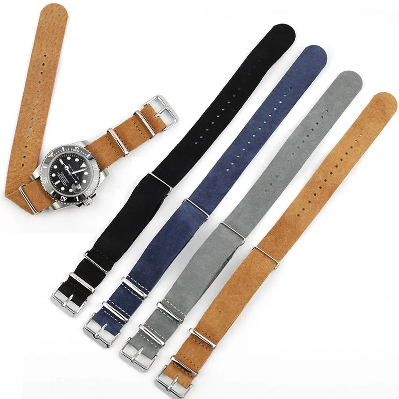 Top Trends: Soft Suede Leather Watchband 18mm 20mm 22mm 24mm Genuine Leather Watch Belt Wrist Band Replacement Watch Accessoeies Shoppable Styles