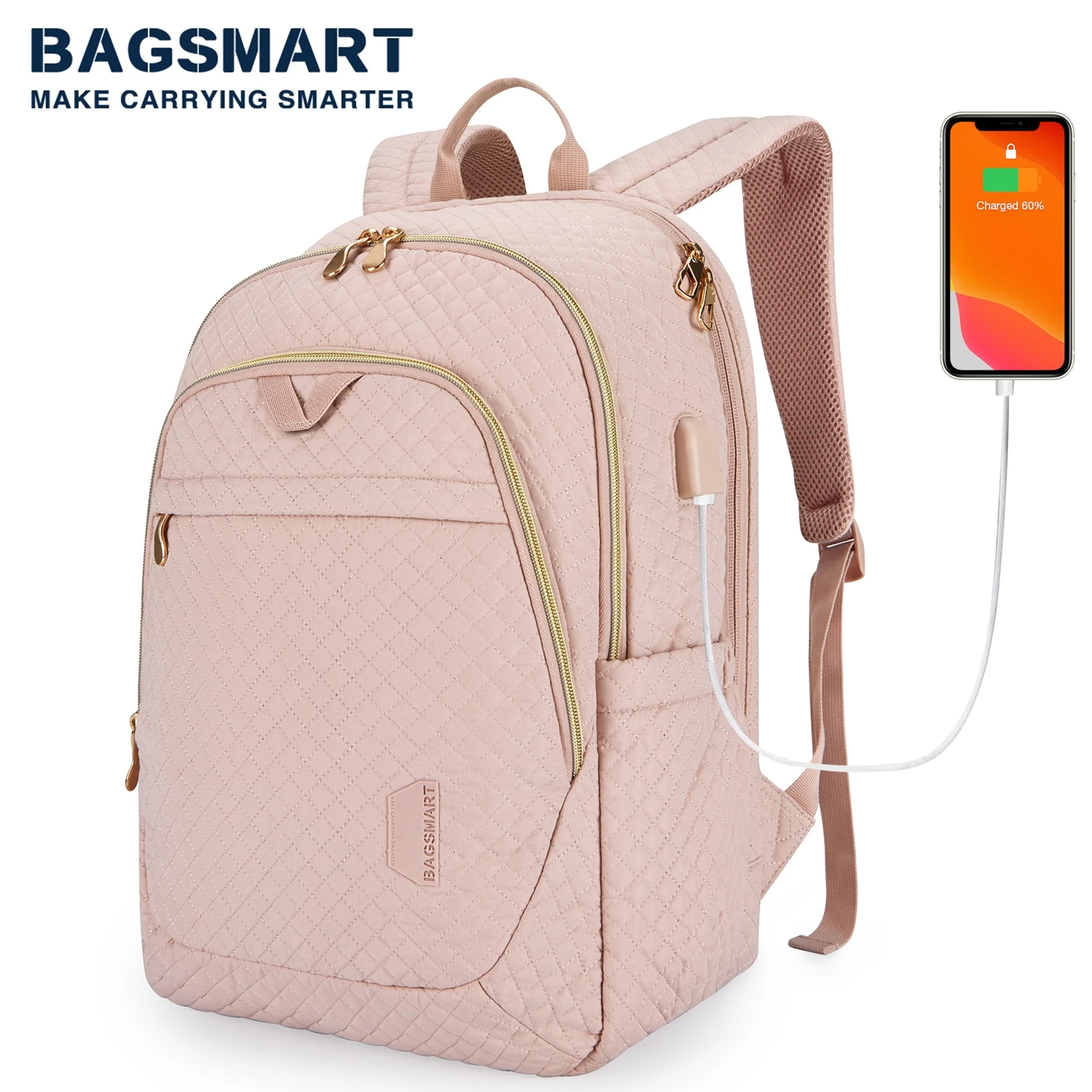 Top Trends: BAGSMART Anti-theft Laptop Backpack Men Women Multiple Pockets Travel Business College School Book Bag With USB Charging Port Shoppable Styles