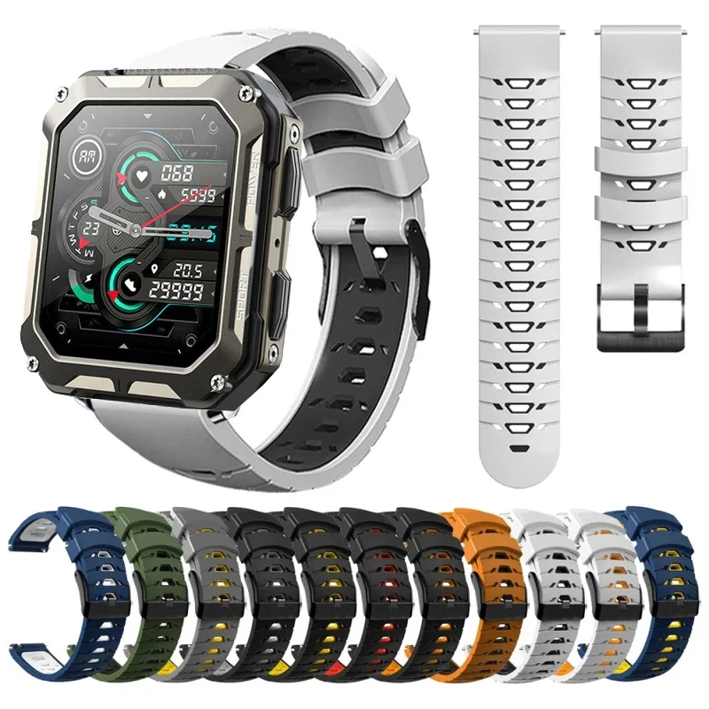 Top Trends: 22mm Smart Watch Band Straps For C20 Pro Sports Silicone Strap For C20 Pro Watchband Bracelet Shoppable Styles