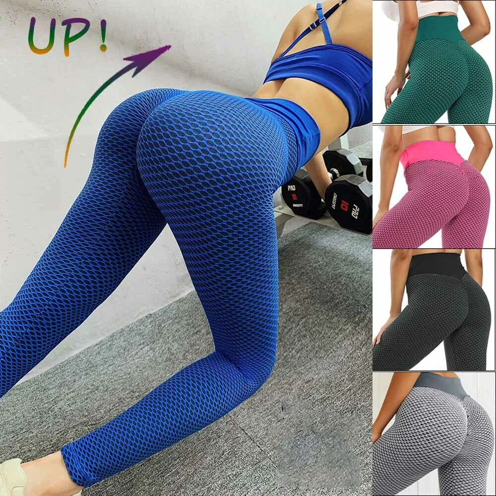 Top Trends: Sexy Peach Lift Leggings Women Push Up High Waist Butt Crack Leggins Anti Cellulite Ruched Honeycomb Yoga Pants Tights Running Shoppable Styles