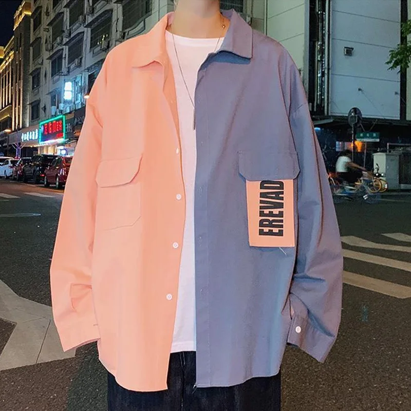 Top Trends: 2023 New Spring And Autumn Color Contrast Trend Men's Work Clothes Explosive Street Ruffian Handsome Korean Version Shirt Jacket Shoppable Styles