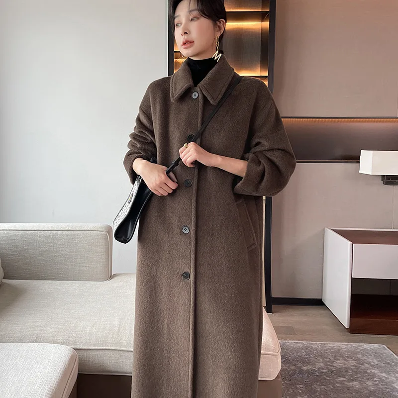 Top Trends: High-End Vicuna Velvet Coat Women Winter Thickened Mid-Length Loose Alpaca Fur Coat Female Straight Autumn Wool Coat Commuting Shoppable Styles