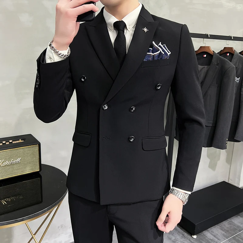 Top Trends: (Jackets+ vest+ pants)2023 Men's Spring Quality Casual Business Suit British Style Fashion Casual Groom's Wedding Dress Blazers Shoppable Styles - Image 5