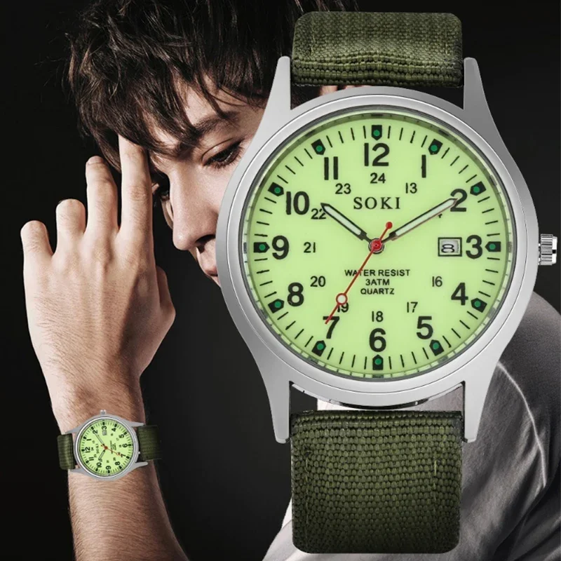 Top Trends: SOKI Mens Watches Luminous Hands Clock Luxury Military Sports Date Quartz Wristwatch Men Casual Nylon Watch Relogio Masculino Shoppable Styles