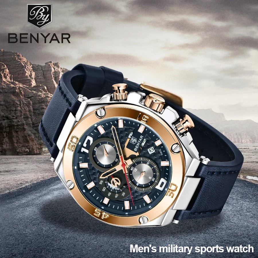 Top Trends: BENYAR 2023 New Quartz Men&#039;s Watches Multifunction Sport Chronograph Watch Men Top Luxury Brand Wrist Watch Relogio Masculino Shoppable Styles