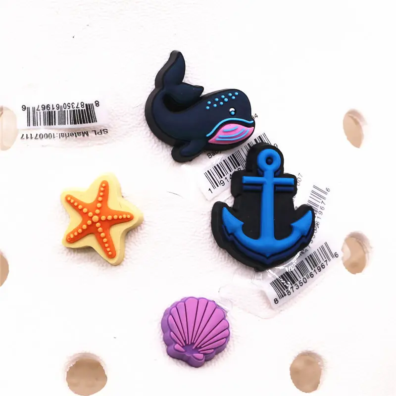 Top Trends: Novelty Cute Whale Shoe Charms Accessories Shell Starfish Anchor Shoe Buckle Decoration For Kids X-mas Party Gifts Shoppable Styles