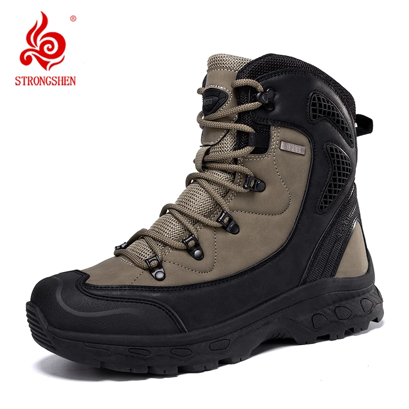 Top Trends: STRONGSHEN Men Tactical Boots Army Boots Mens Military Force Desert Waterproof Work Safety Shoes Climbing Hiking Shoes Plus Size Shoppable Styles