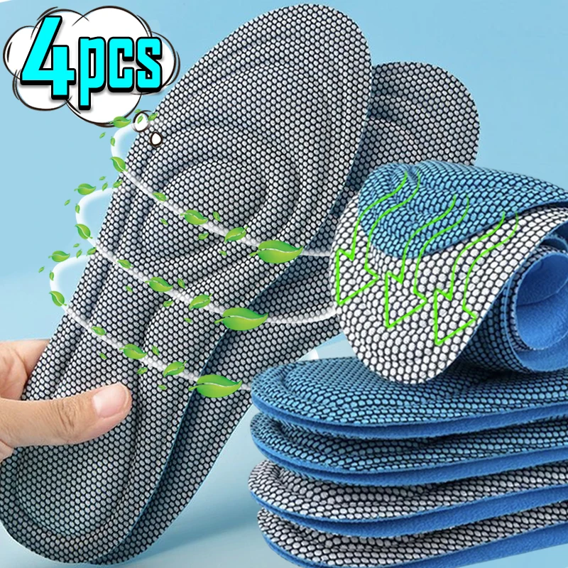 Top Trends: 2 / 4pcs Memory Foam Orthopedic Insoles For Shoes Antibacterial Deodorization Sweat Absorption Insert Sport Shoes Running Pads Shoppable Styles