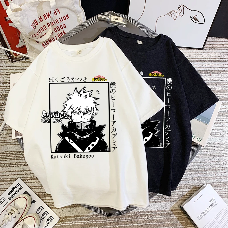 Top Trends: Y2k Women Anime T Shirt Hip Hop Top Tees Male Clothing My Hero Academia Bakugou T-shirt Men Cute Graphic Tshirt Girls Clothes Shoppable Styles