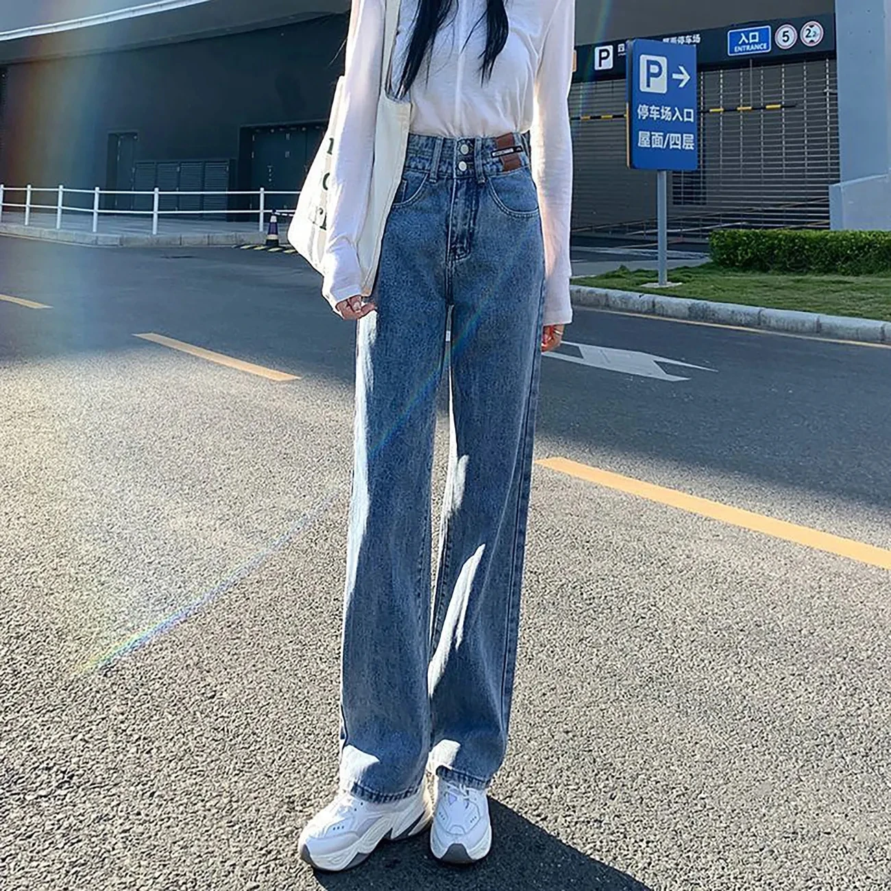 Top Trends: High Waist Jeans Women 2023 Spring Autumn New Fashion Loose Cover Sag Wide Leg Pants Female Large Size Thin Ninth Pants Shoppable Styles