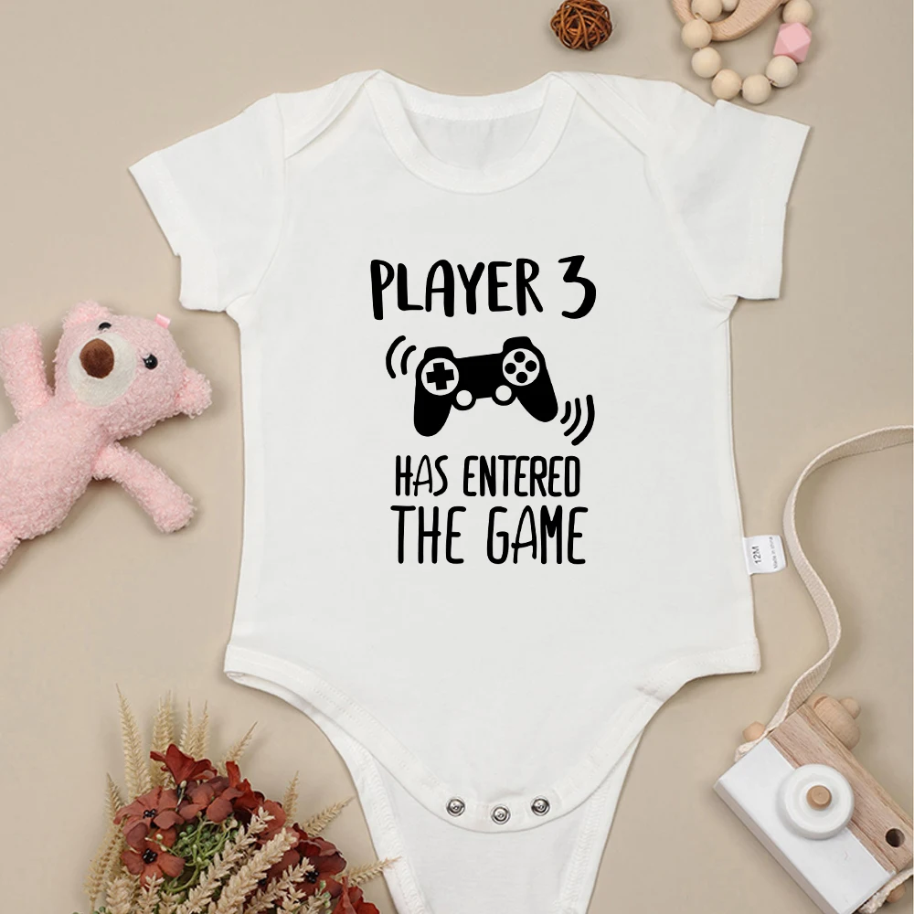 Top Trends: Player 3 Has Entered The Game Funny Newborn Baby Clothes Fashion Creative Street Infant Boy Body Cotton Summer Ropa De Bebe Niña Shoppable Styles