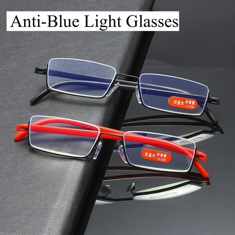 Top Trends: Unisex TR90 HD Prescription Eyeglasses With Case Vintage Square Frame Reading Luxury Glasses Anti-Blue Light Presbyopia Eyewear Shoppable Styles