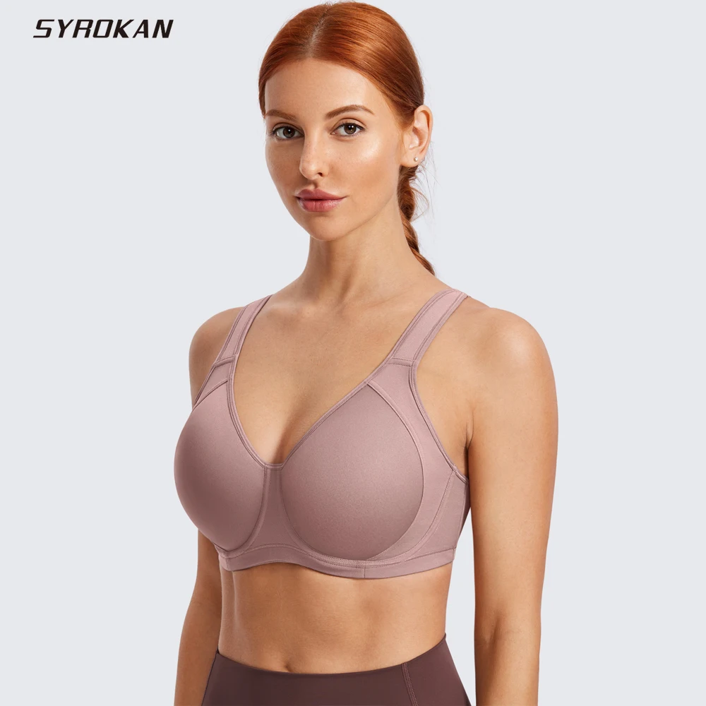 Top Trends: SYROKAN Women Sport Bras Summer High Impact Full Coverage Underwire Molded Active Workout Running Boxing Bra Tops Shoppable Styles