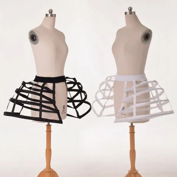 Top Trends: Women Double Pannier Crinoline Cage Hoop Bustle Cage Underskirt 2 Color Shoppable Styles