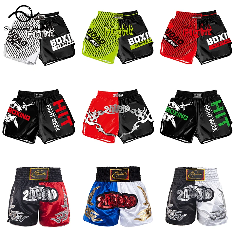 Top Trends: Muay Thai Boxing Shorts Cheap Sanda Grappling Kickboxing Training Pants Men Women Printing MMA Kids Adults Tiger Fight Trunks Shoppable Styles