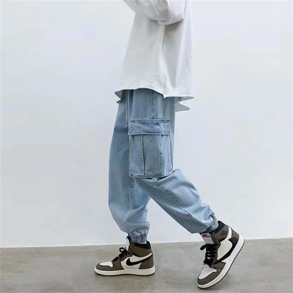 Top Trends: Men Jeans Baggy Hip Hop Jeans Multi Pockets Skateboard Cargo Jeans For Men Tactical Joggers Denim Pants Size S-5XL Shoppable Styles - Image 5