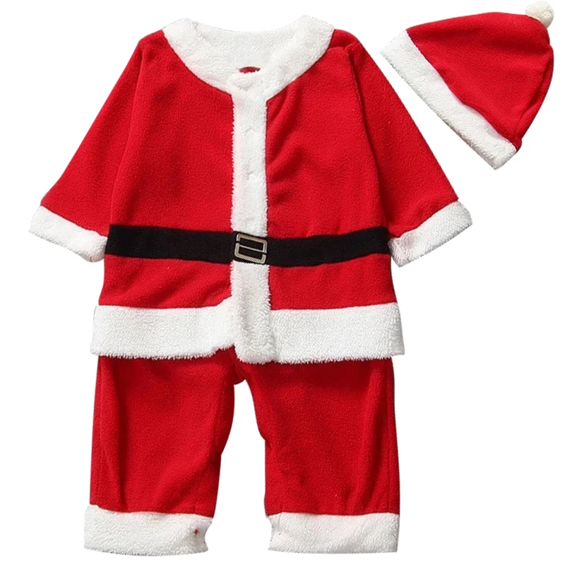 Top Trends: 2Piece Sets Winter Baby Boy Christmas Outfit Newborn Romper Cartoon Cute Fleece Warm Jumpsuits+ Hat Boutique Kid Clothing BC1549 Shoppable Styles