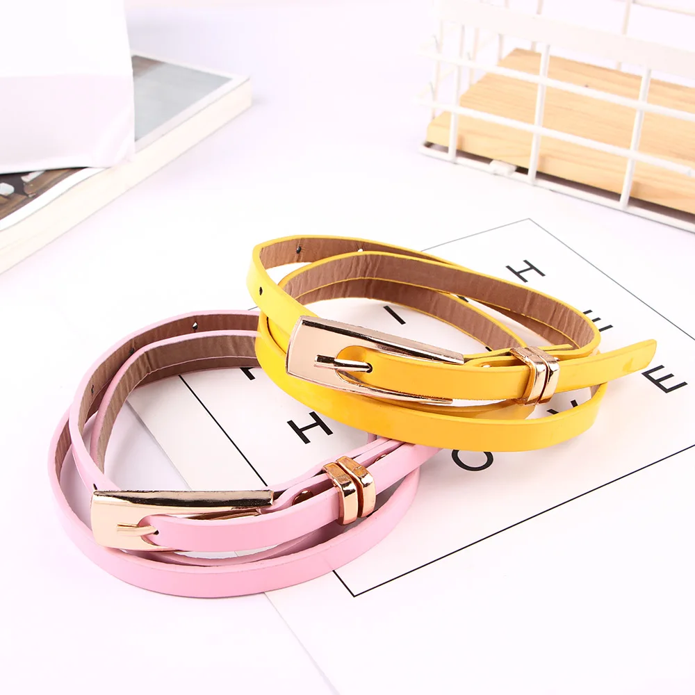 Top Trends: Fashion Female Thin PU Leather Narrow Waistband Belt For Women Girl Skinny Candy Color Waist Belt Sweetness Jeans Dress Decor Shoppable Styles