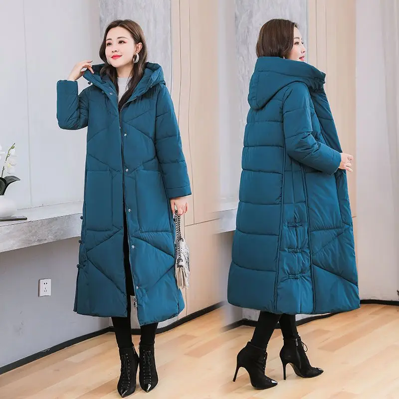 Top Trends: 2023 New Women Cotton Long Coat Winter Jacket Female Thick Warm Parkas Hooded Outwear Large Size Overcoat Shoppable Styles