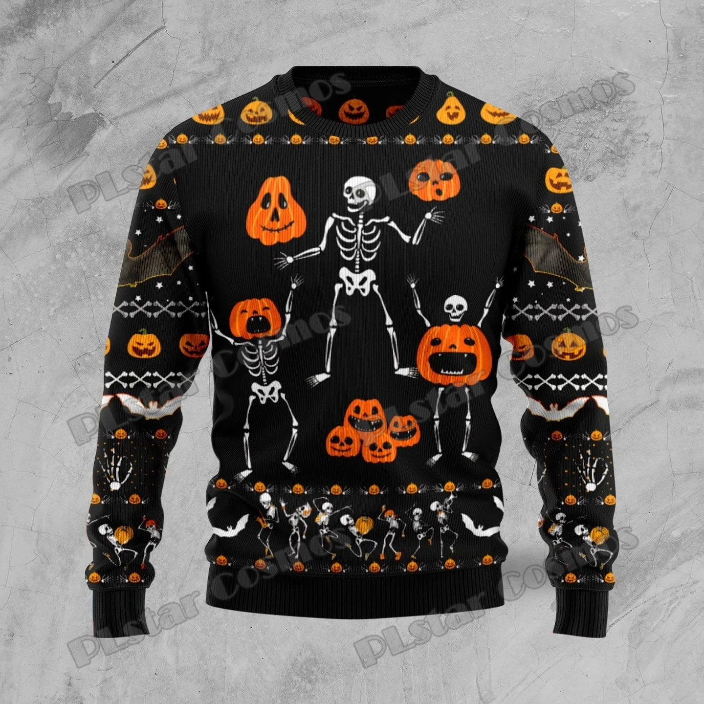 Top Trends: PLstar Cosmos Skeleton Pumpkin Halloween 3D Printed Mens Ugly Christmas Sweater Winter Unisex Casual Knit Pullover Sweater ZZM30 Shoppable Styles