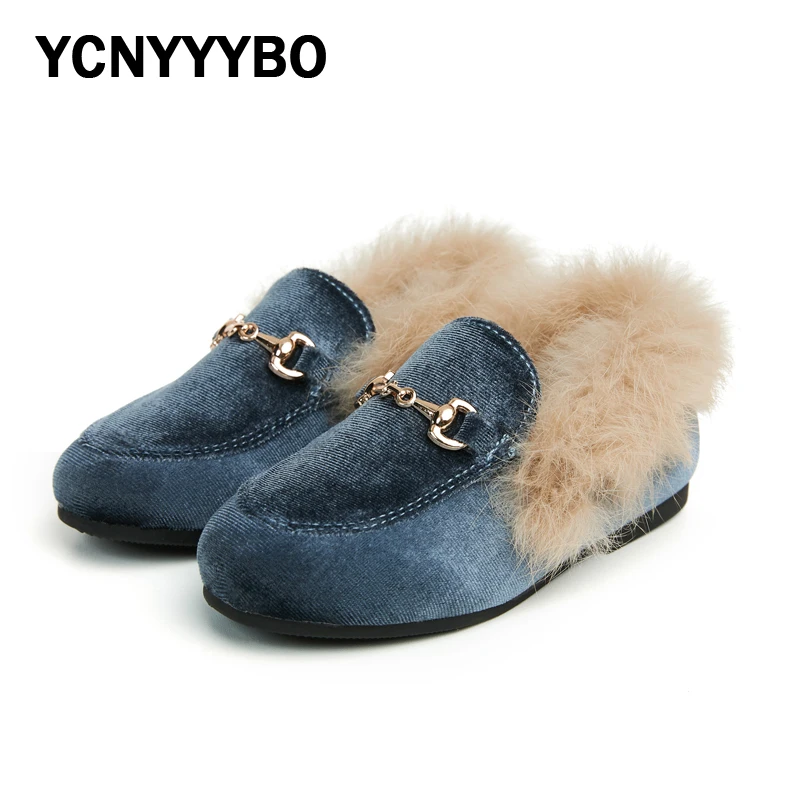 Top Trends: Winter Kids Fur Princess Shoes Baby Girls Velvet Brand Flats Children Slip On Shoes Toddler Fashion Dress Loafers Boys Moccasin Shoppable Styles