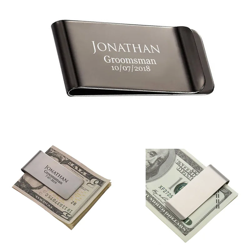 Top Trends: Personalized Engraving Custom Name Logo Money Clip Business Bank Card Wallet Stainless Steel Customized Decorative Card Clip Shoppable Styles