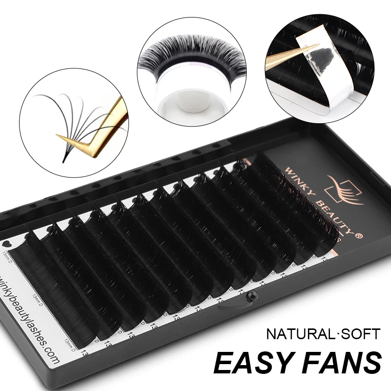 Top Trends: Winky Beauty Easy Fans Volume Lashes Extensions Auto Fans Eyelashes False Flowering Auto Fan Eyelashes Blooming Volume Cilios Shoppable Styles