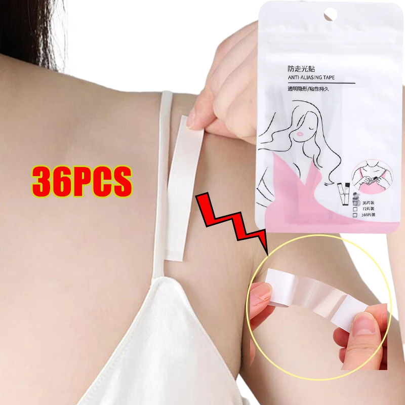 Top Trends: 36Pcs Transparent Clear Double Sided Tape For Women Sticky Clothing Dress Body Skin Anti-Exposure Adhesive Sticker Strips Shoppable Styles