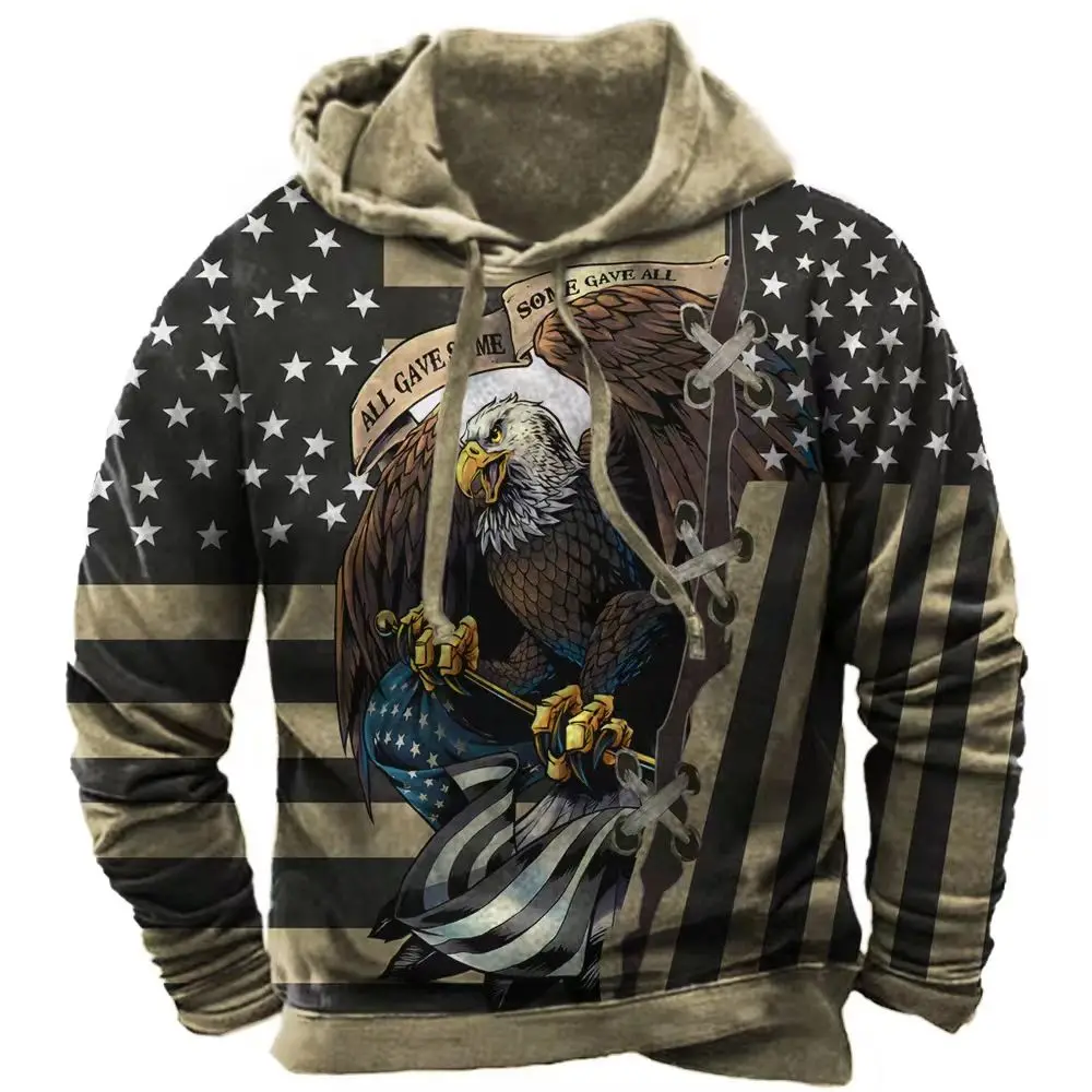 Top Trends: 2023 Men's Hoodies Sweatshirt U.S. Flag Graphics Vintage Tops Male Hoody Oversized Clothes Pullover Casual Street Loose Hoodie Shoppable Styles