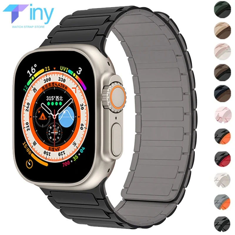 Top Trends: Magnetic Strap For Apple Watch Ultra2 Band 49mm 45mm 44mm 42mm 38mm 40mm 41mm Silicone Bracelet For IWatch Series 9 8 7 6 5 4 Se Shoppable Styles