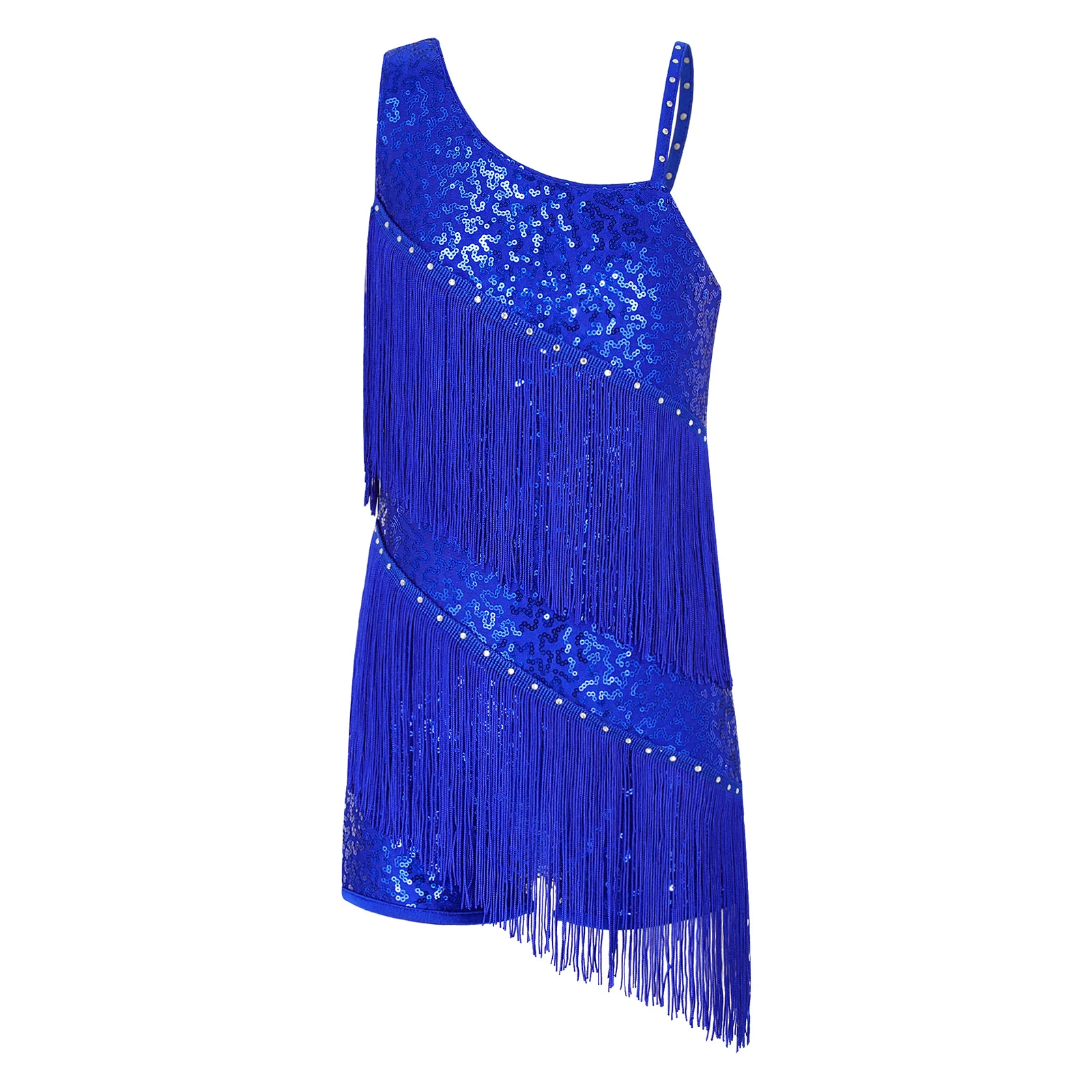 Top Trends: Kids Girls Latin Dance Leotards Dress Sleeveless Shiny Sequins Tassel Modern Ballroom Jazz Tango Rumba Performance Dancewear Shoppable Styles