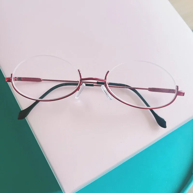 Top Trends: Puella Magi Madoka Magica Homura Akemi Cosplay Glasses Red Half Frame Eyeglasses With Lens Anime Costume Props Accessories Shoppable Styles