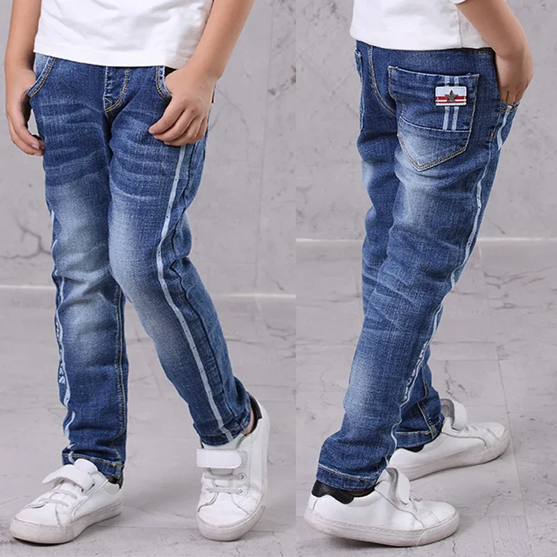 Top Trends: IENENS Kids Boys Jeans Fashion Clothes Classic Pants Denim Clothing Children Baby Boy Casual Bowboy Long Trousers 5-13Y Shoppable Styles