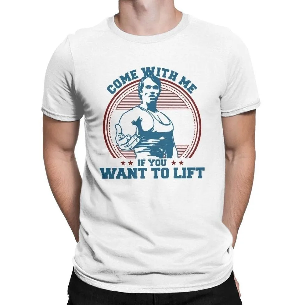 Top Trends: Come With Me If You Want To Lift T Shirts Men Cotton T-Shirt Arnold Schwarzenegger Fitness Workout Musculation Tee Streetwear Shoppable Styles