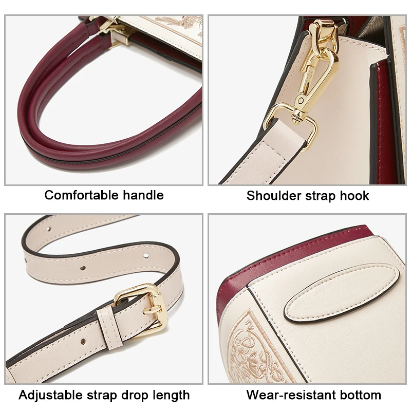 Top Trends: FOXER Office Commute Women Embroidery Printing Handbag Cowhide Leather Lady Top Handle Bag Mother's Gift Crossbody Shoulder Bags Shoppable Styles - Image 6