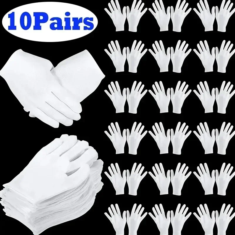 Top Trends: White Cotton Work Gloves For Dry Hands Handling Film SPA Gloves Fashion Ceremonial High Stretch Gloves Household Cleaning Tools Shoppable Styles