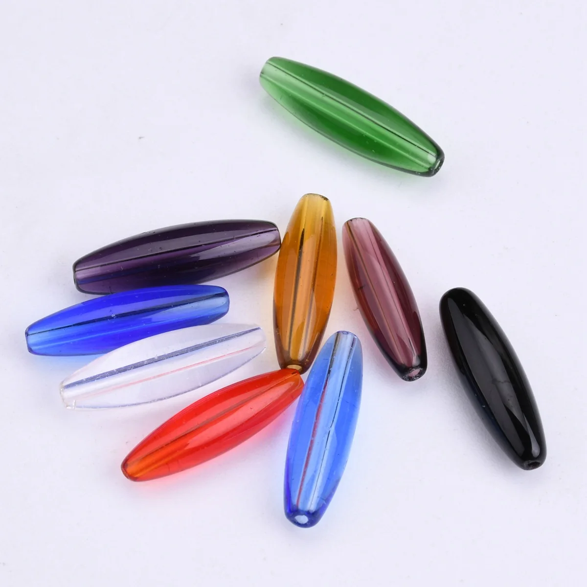 Top Trends: 20pcs Oval Tube Shape 22mm X 6mm Glossy Crystal Glass Loose Beads For Jewelry Making DIY Crafts Findings Shoppable Styles