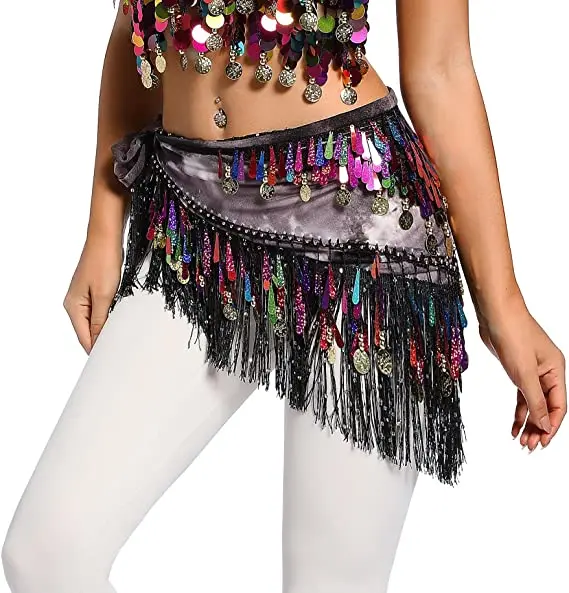 Top Trends: Oriental Coins Belt Women Belly Dance Costumes Accessories Sequin Tassel Hip Scarf Belly Dance Belt Hip Scarf Bellydance Shoppable Styles