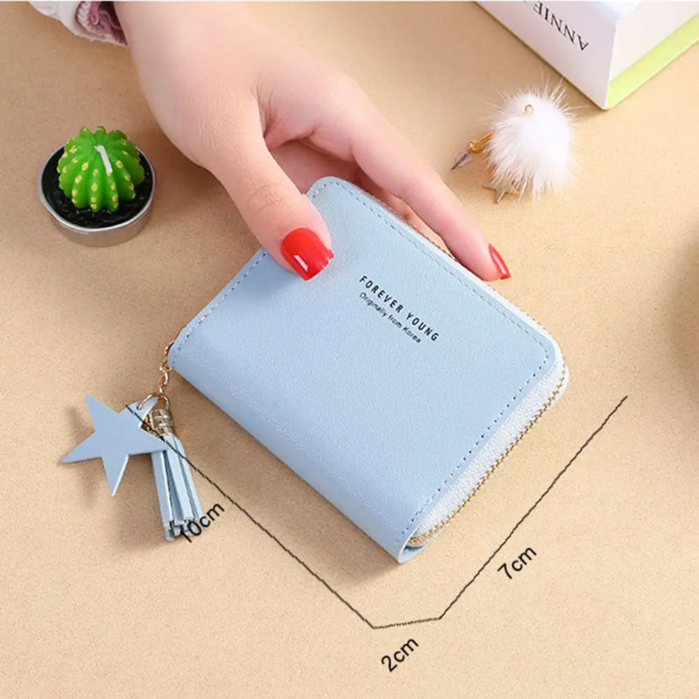 Top Trends: Wallet New Korean Style Simple Square Women'S Wallet Short Zipper Small Wallet Tassel Mini Coin Purse Female Clutch Card Holder Shoppable Styles - Image 5