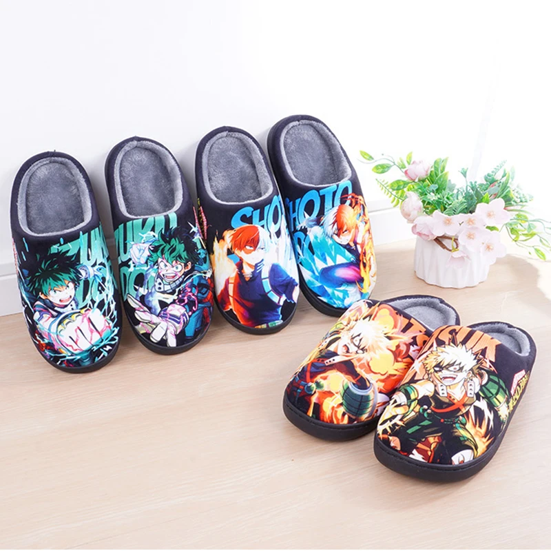 Top Trends: Anime My Hero Academia Cosplay Midoriya Izuku Bakugou Katsuki Todoroki Home Cotton Rubber Sole Antiskid Plush Warm Slippers Shoppable Styles