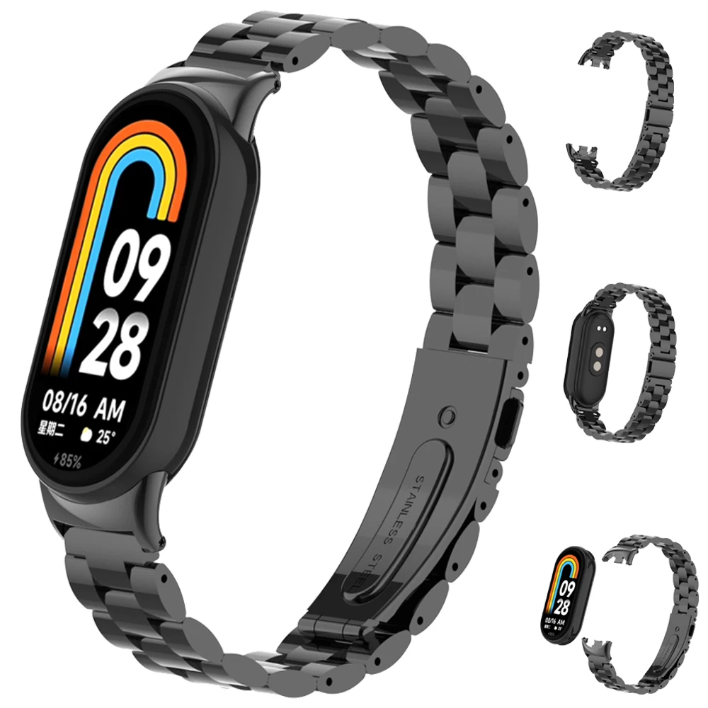 Top Trends: Strap For Mi Band 8 Bracelet Metal Wristband For Xiaomi Mi Band 8 NFC Stainless Steel Correa Miband 8 Replacement Accessories Shoppable Styles