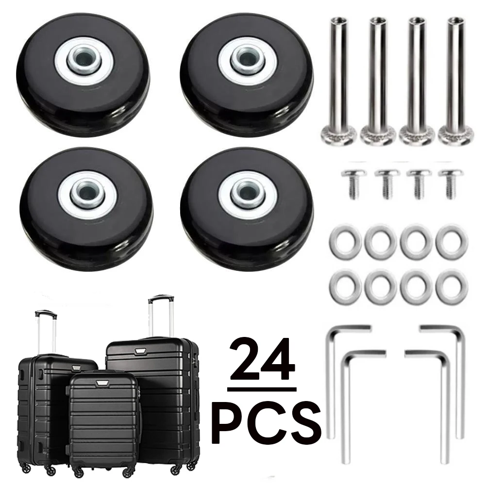 Top Trends: 24 / 12Pcs Suitcase Parts Axles Dia 40mm / 50mm / 60mm Silent Travel Luggage Wheels Casters Repair Replacement Axles Repair Kit Shoppable Styles