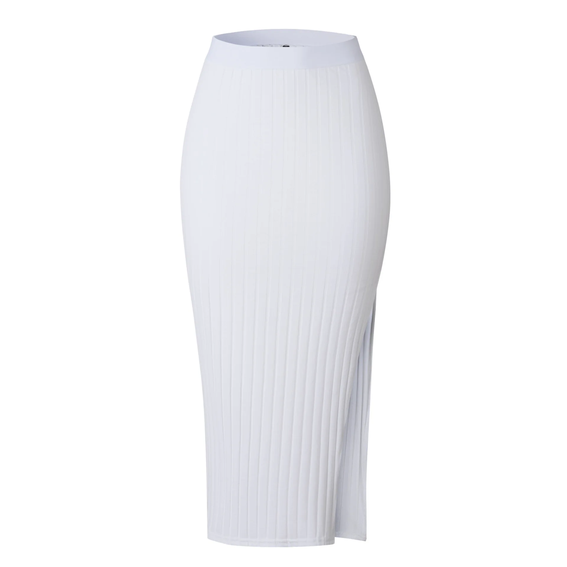 Top Trends: High Waist Elegant Lady Solid Slit Sexy Midi Pencil Woman Skirts Female Stripe Casual Summer White Black Women's Maxi Long Skirt Shoppable Styles - Image 5