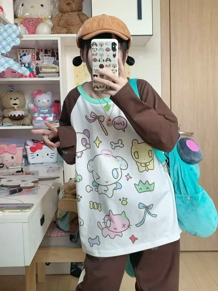 Top Trends: HOUZHOU Y2k Harajuku Patchwork Hoodie Women Japanese Fashion Cartoon Print Soft Gril Pullovers Preppy Style Autumn New In 2023 Shoppable Styles