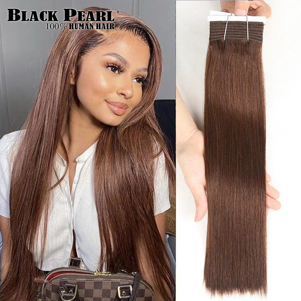 Top Trends: Cheap Chocolate Brown Bone Straight Human Hair Bundles "8-22" Remy 100% Virgin Human Hair #4 Brazilian Hair Weave 1 3 Bundles Shoppable Styles