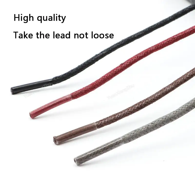 Top Trends: Cotton Waxed Shoelaces Round Oxford Shoe Laces Boots Laces For Shoes Waterproof Leather Shoelace 60 / 80 / 100 / 120 / 140 / 180cm 1Pair Shoppable Styles - Image 3