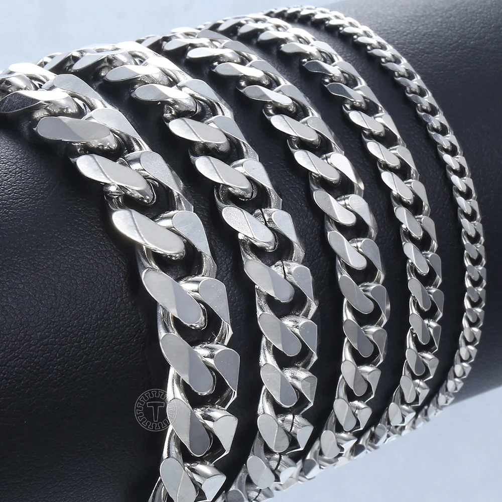 Top Trends: Bracelet For Men Women Curb Cuban Link Chain Stainless Steel Mens Womens Bracelets Chains Davieslee Jewelry For Men DLKBM05 Shoppable Styles