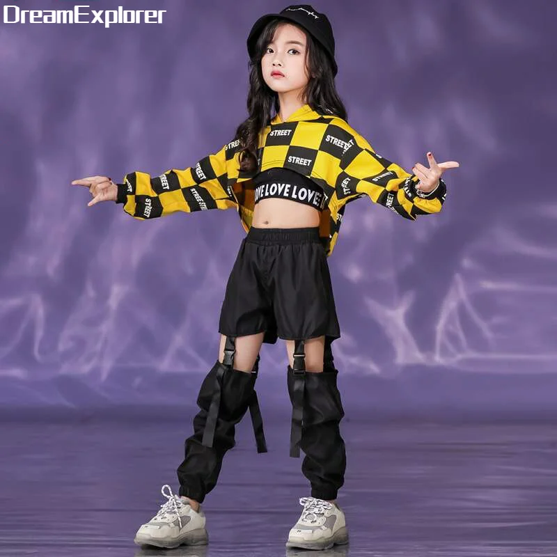 Top Trends: Girls Hoodies Hip Hop Cargo Pant Kids Crop Top Street Dance Teen 3 Pcs Sets Outfits Child Stage Jazz Streewear Clothing Costumes Shoppable Styles