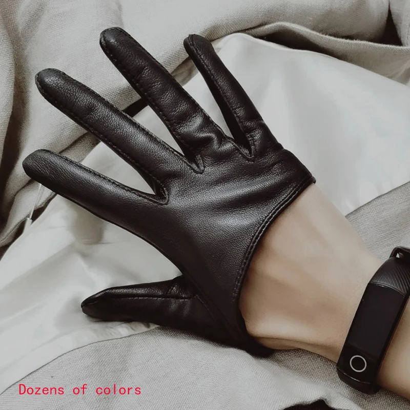 Top Trends: Sunscreen Gloves Women&#039;s Single Genuine Leather Half-palm Gloves Real Sheepskin Stage Show Driving Gloves No Lining Shoppable Styles